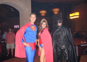people in superhero costumes