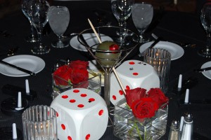 las vegas themed martini centerpiece