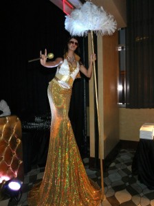 woman on stilts