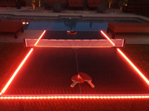 lighted ping pong table
