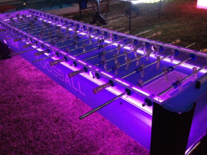 lighted team foosball table