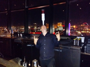 bartender doing flair trick