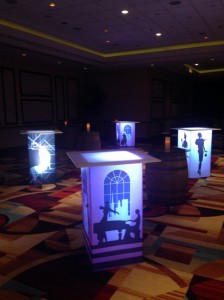 lighted vintage themed tables