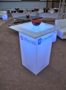 lighted microsoft corporate event table