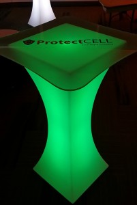 sleek green lighted table
